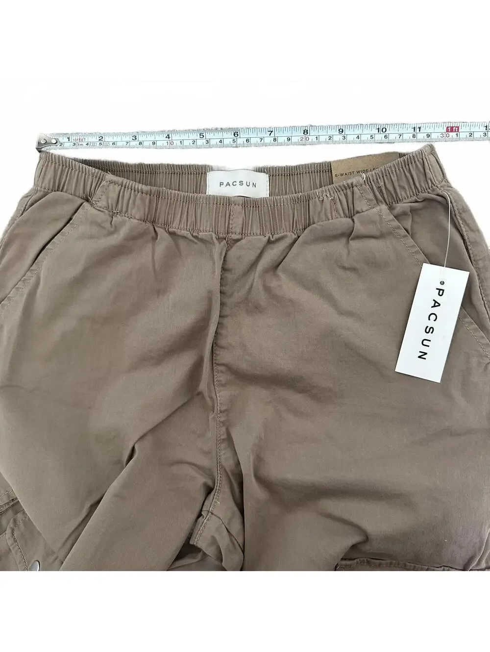 Pacsun Taupe Draped Low Rise Wide Leg Cargo Pants Desert Brown NWT XS